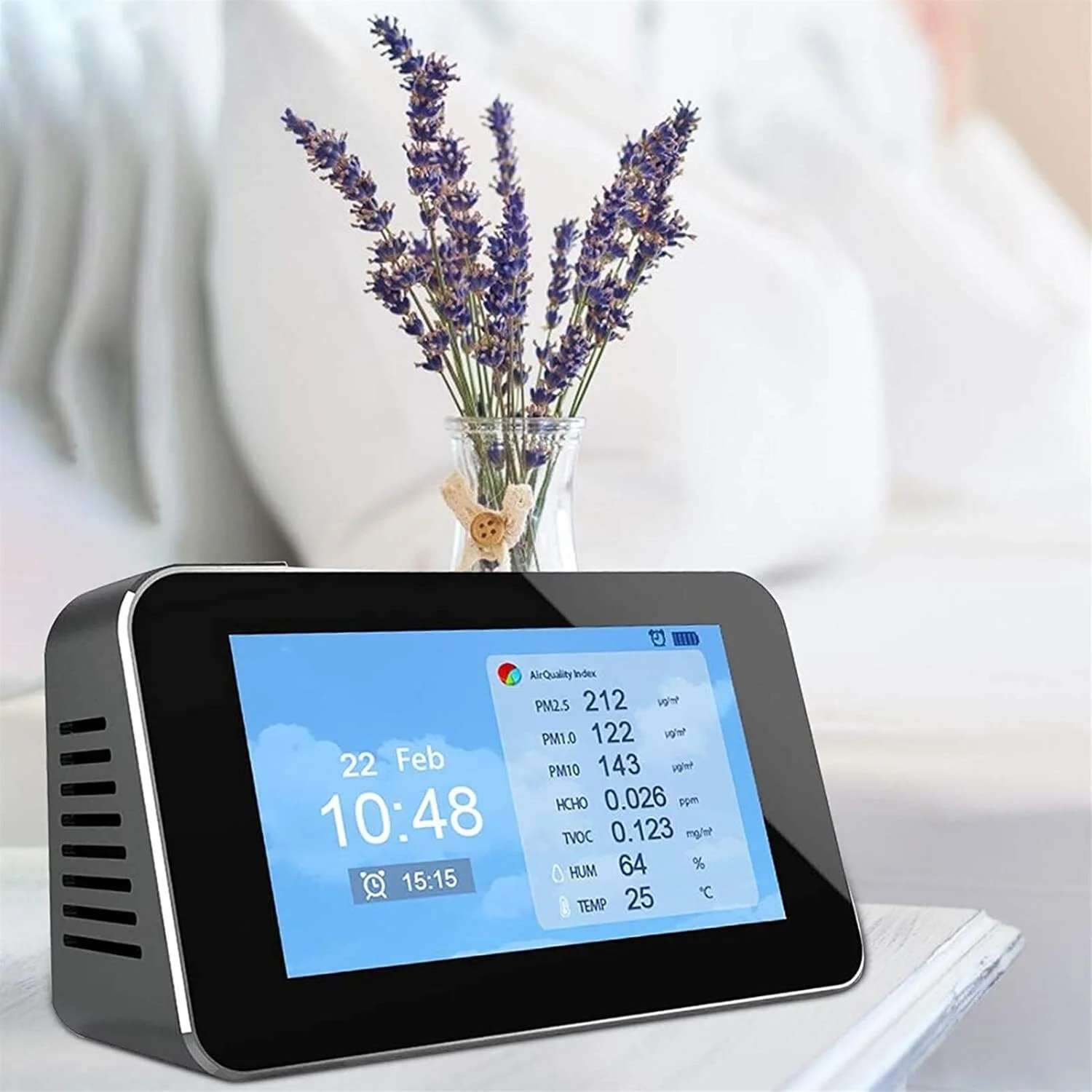 دستگاه سنجش کیفیت هوا ZXM با سنسور مستقل 12 در 1 TVOC/PM2.5/PM10/HCHO/آنالیزور ذرات گرد و غبار برای داخل و خارج از خانه