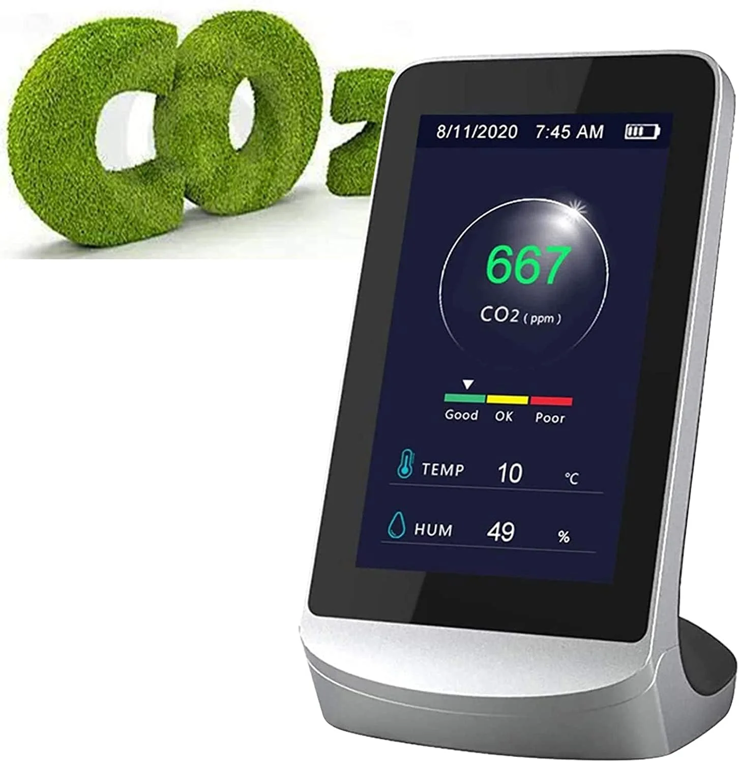 دستگاه سنجش کیفیت هوا ZXM CO2، تستر آلودگی داخلی، دما و رطوبت، نمایشگر لحظه ای