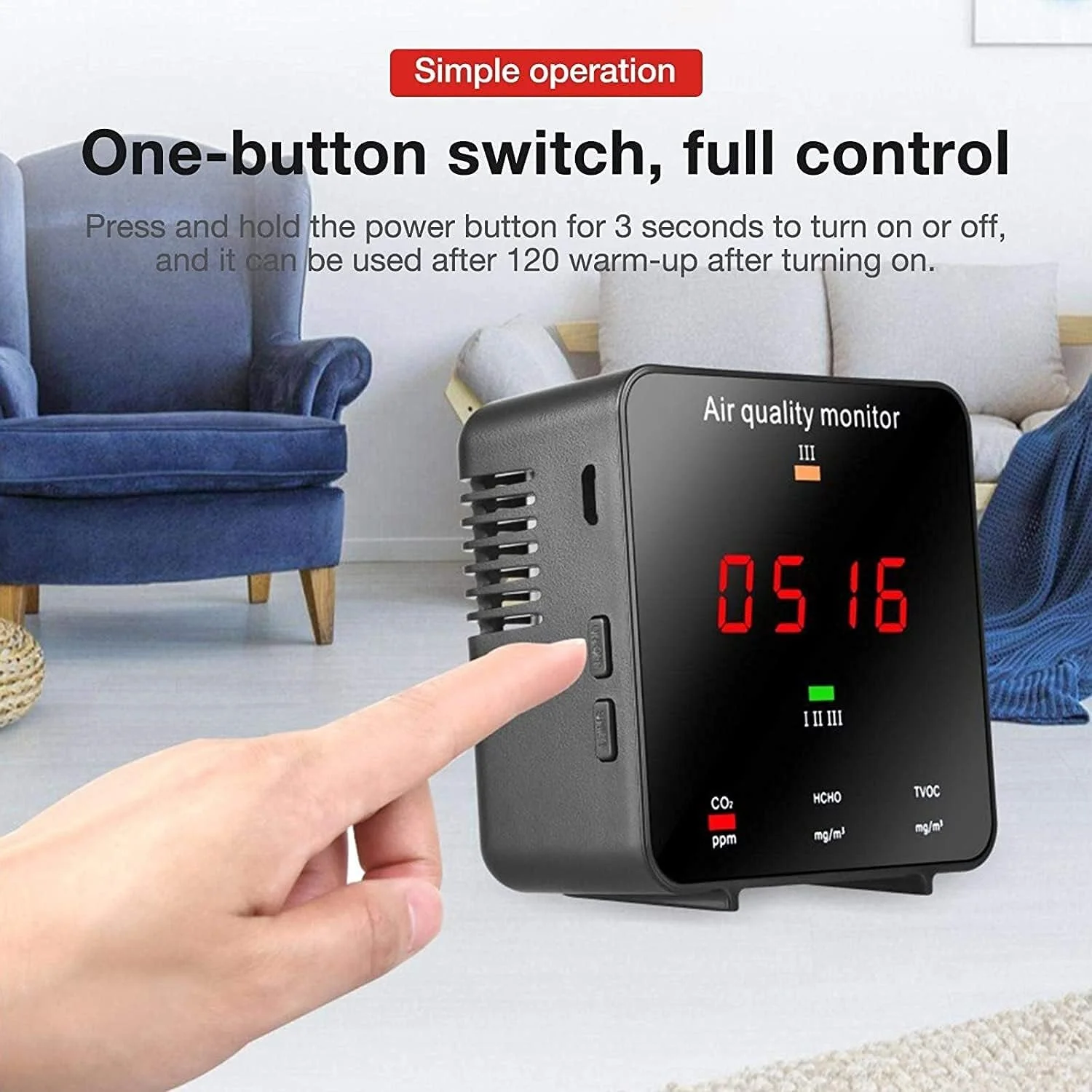 دستگاه سنجش کیفیت هوا ZXM، مانیتور آلودگی هوای داخلی، آشکارساز ریزگردها، تستر گاز صفحه نمایش دیجیتال چند منظوره