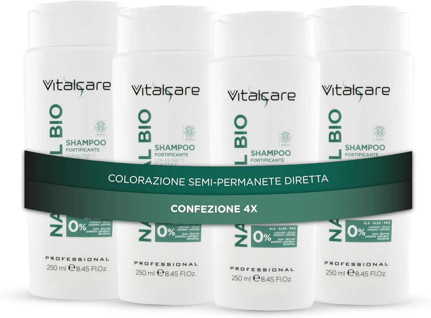 شامپو تقویت کننده طبیعی و ارگانیک مو ویتالکر حاوی عصاره جو دوسر و بابونه مناسب انواع مو 4 عدد 250 میلی لیتر