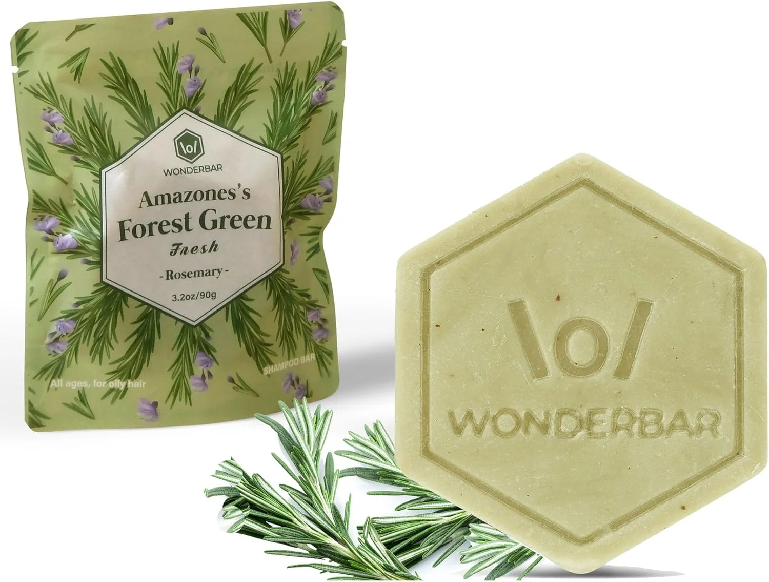 [واندربار] شامپو بار ضد شوره سر و موی چرب – گیاهی، متعادل با pH، سازگار با محیط زیست، بسته بندی 100% بدون پلاستیک برای محیط زیست (رزماری)