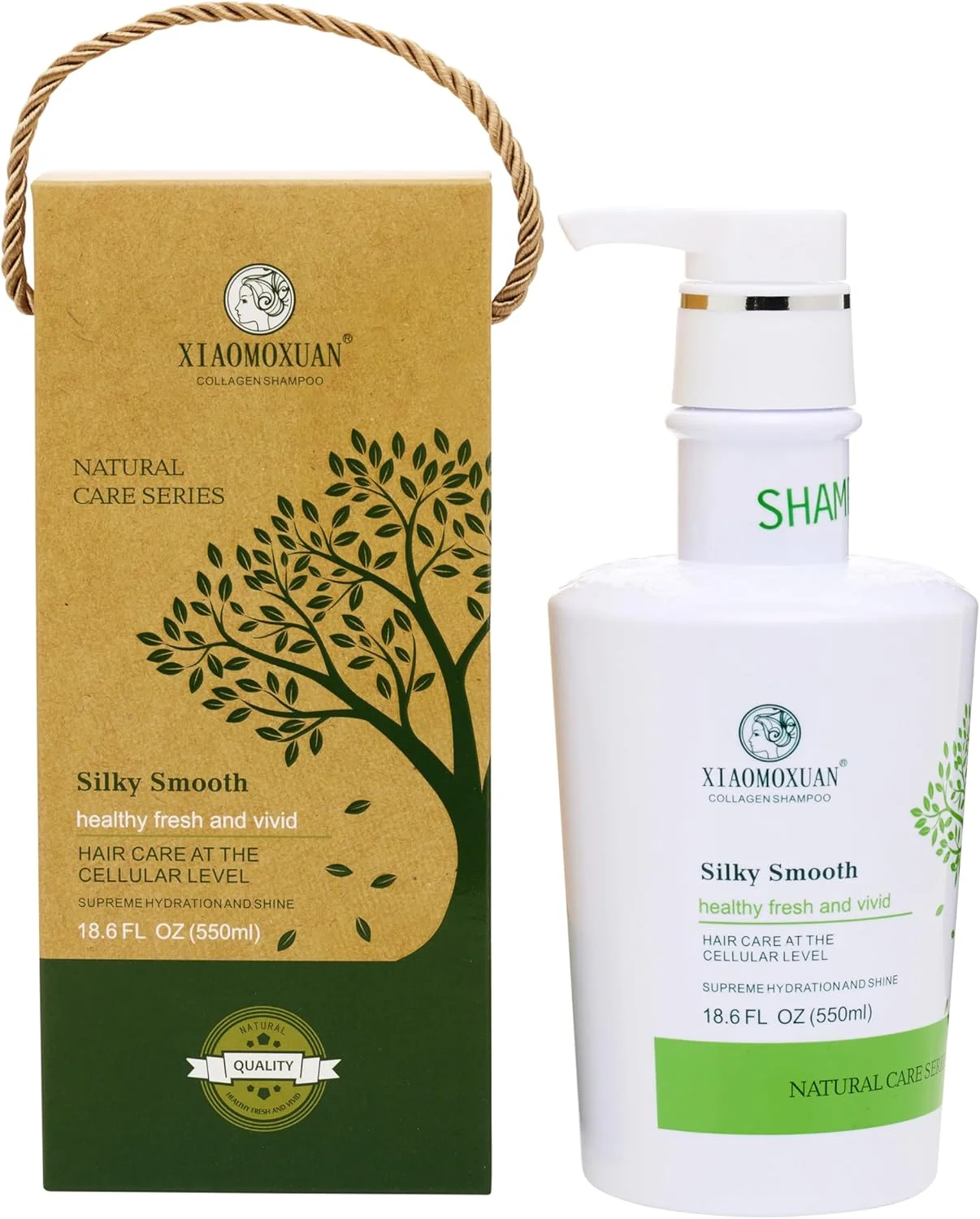 شامپو روغن درخت چای ارگانیک Xiaomoxuan - مرطوب کننده برای موهای خشک، درمان پوست سر، بدون سولفات - پیوند کلاژن برای پوست سر چرب و انتهای مو