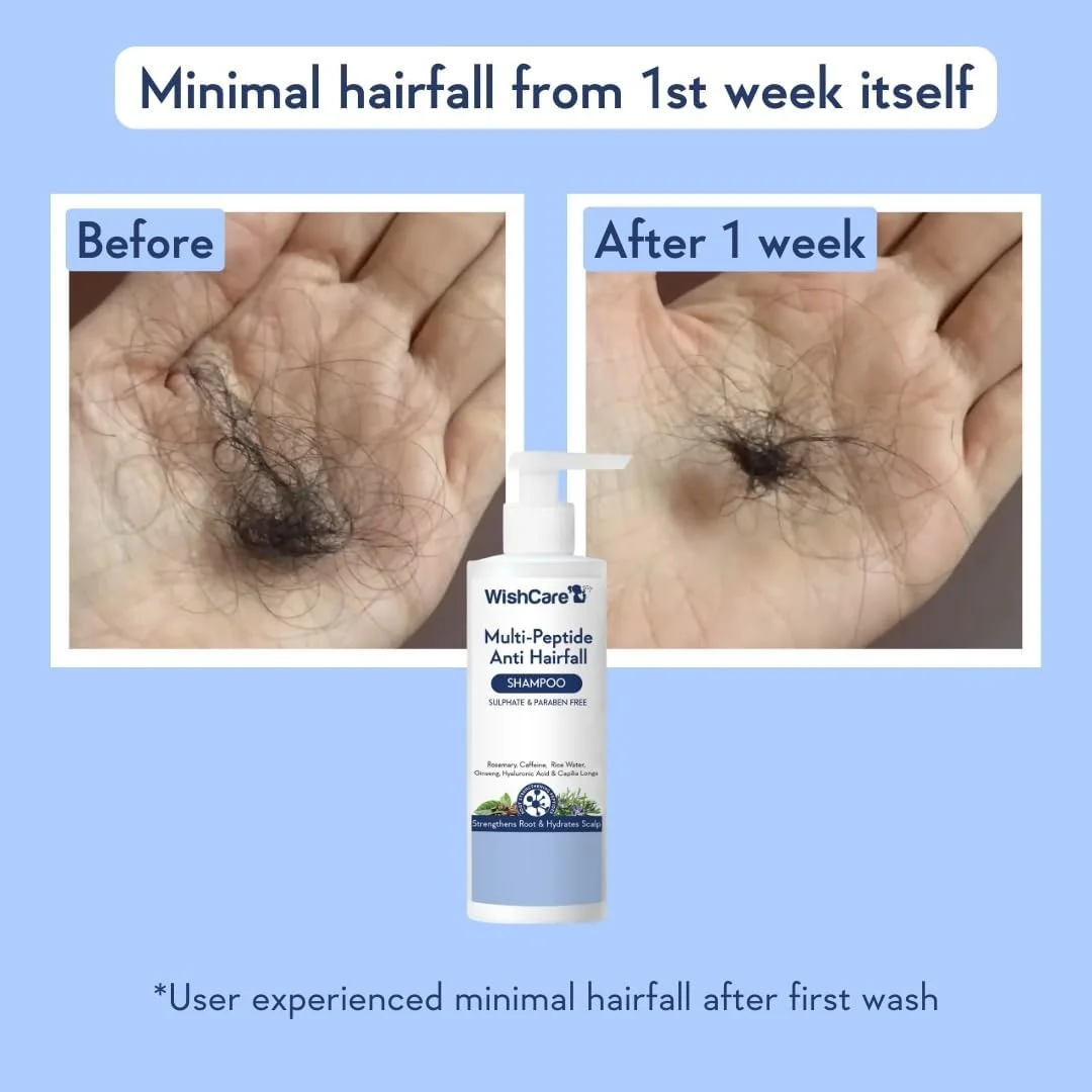 شامپو ضد ریزش مو چند پپتیدی ویش کر - آب برنج، رزماری، کاپیلیالونگا، هیالورونیک اسید و کافئین 250 میلی لیتر