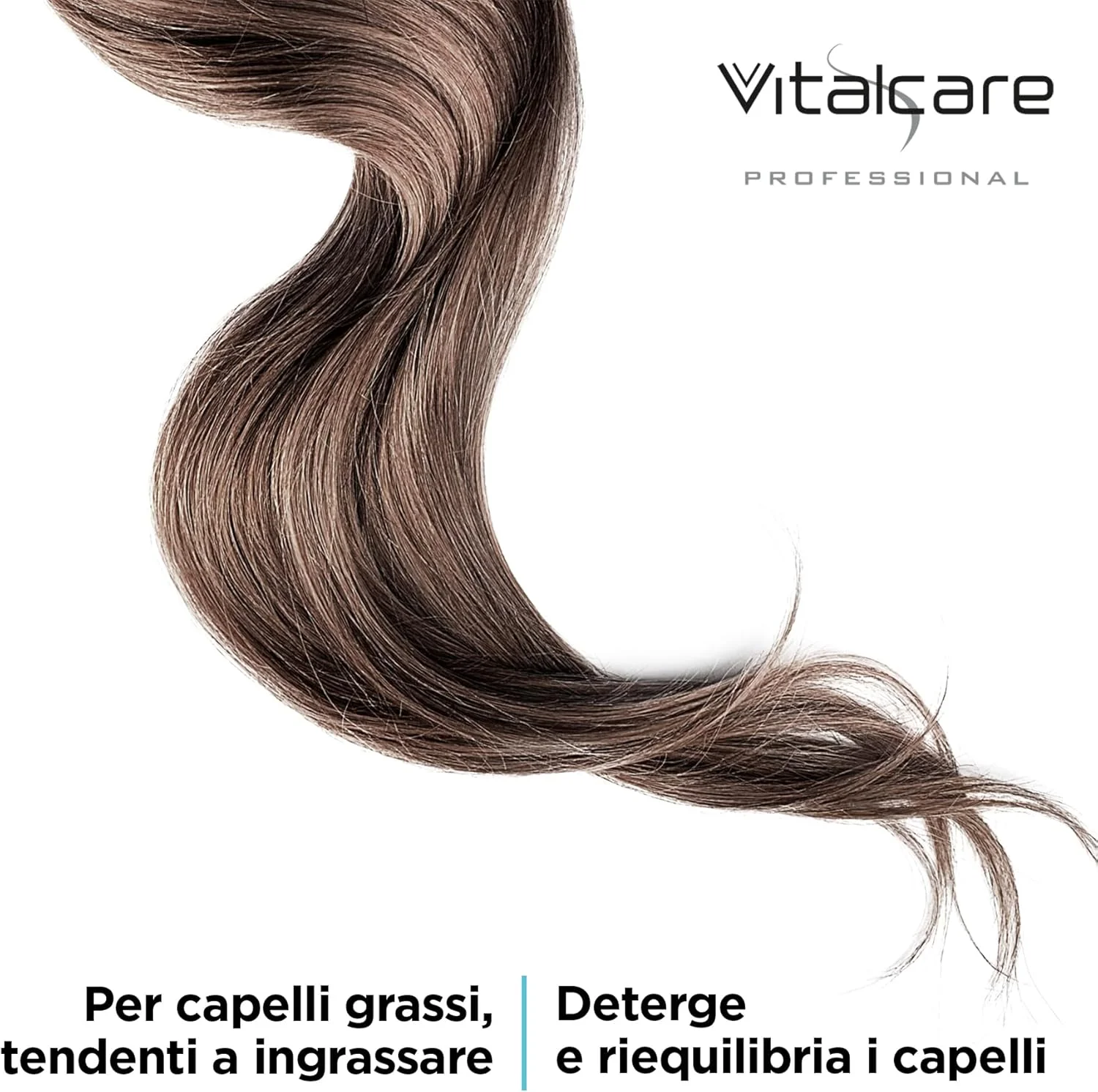 شامپو موهای چرب VITALCARE، تنظیم کننده چربی، حرفه ای، ایتالیایی - 500 میلی لیتر