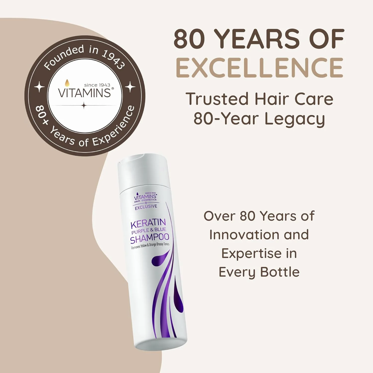 شامپو کراتینه ضد زردی موهای بلوند ویتامینز - تونر بنفش آبی برای موهای دکلره شده، بلوند یخی، پلاتینی، نقره ای، سفید، خاکستری، دودی یا رنگ شده خشک و آسیب دیده