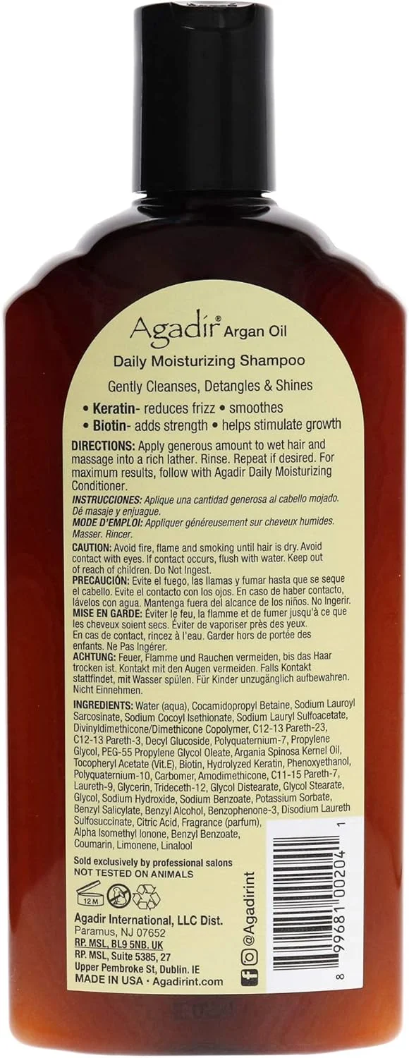 شامپو مرطوب کننده روزانه روغن آرگان آگادیر مناسب برای آقایان و بانوان - 355 میلی لیتر شامپو مرطوب کننده روزانه روغن آرگان آگادیر مناسب برای آقایان و بانوان - 355 میلی لیتر