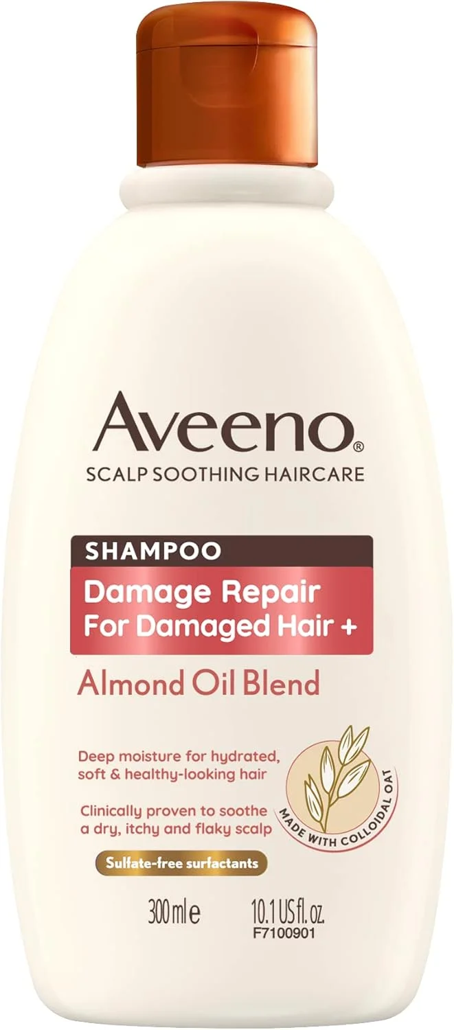 شامپو تسکین دهنده پوست سر حاوی روغن بادام Aveeno Damage Repair برای موهای آسیب دیده 300 میلی لیتر شامپو تسکین دهنده پوست سر حاوی روغن بادام Aveeno Damage Repair برای موهای آسیب دیده 300 میلی لیتر
