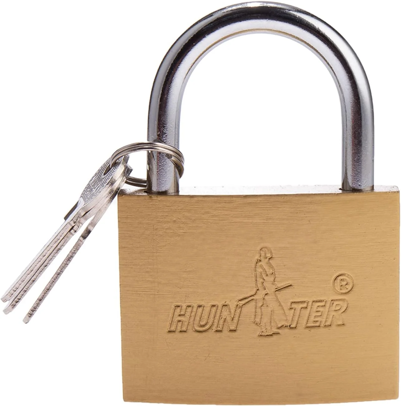 قفل آویز سنگین HUNTER با کلید و بدنه فولادی سخت کاری شده و روکش کروم مقاوم در برابر آب و هوا، 63 میلی متر قفل آویز سنگین HUNTER با کلید و بدنه فولادی سخت کاری شده و روکش کروم مقاوم در برابر آب و هوا، 63 میلی متر
