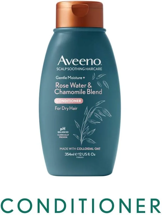 نرم کننده موی سر آوینو، مرطوب کننده سبک حاوی گلاب و بابونه برای موهای خشک، 354 میلی لیتر نرم کننده موی سر آوینو، مرطوب کننده سبک حاوی گلاب و بابونه برای موهای خشک، 354 میلی لیتر