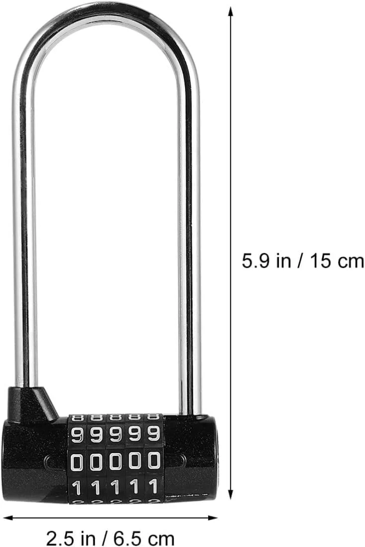 قفل رمزی بزرگ و طویل Jaexest برای درب کابینت، قفل ترکیبی، قفل باشگاه، قفل رمزی 5 رقمی، قفل دوچرخه با رمز