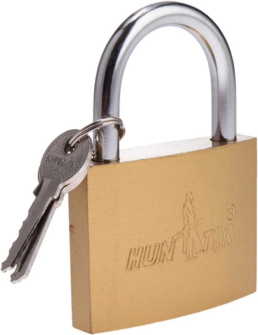 قفل آویز سنگین HUNTER با کلید و بدنه فولادی سخت کاری شده و روکش کروم مقاوم در برابر آب و هوا، 63 میلی متر