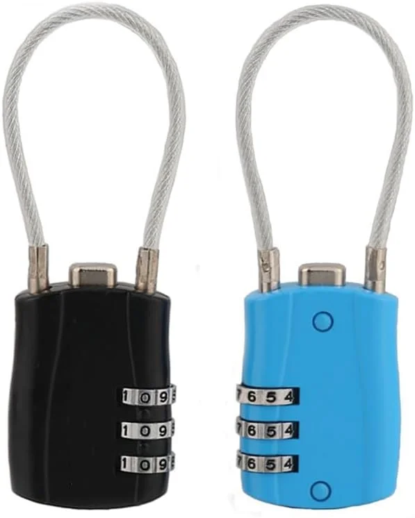 قفل ترکیبی چمدان (بسته 2 عددی) - قفل بدنه آلیاژی برای کیف های مسافرتی، چمدان ها، کمدهای رختکن، باشگاه، دوچرخه و موارد دیگر (مشکی و آبی) قفل ترکیبی چمدان (بسته 2 عددی) - قفل بدنه آلیاژی برای کیف های مسافرتی، چمدان ها، کمدهای رختکن، باشگاه، دوچرخه و موارد دیگر (مشکی و آبی)