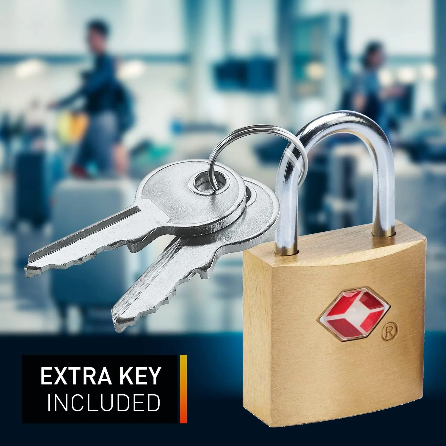 قفل چمدان کوچک مربعی برنجی لوئیس ان. کلارک با تاییدیه TSA