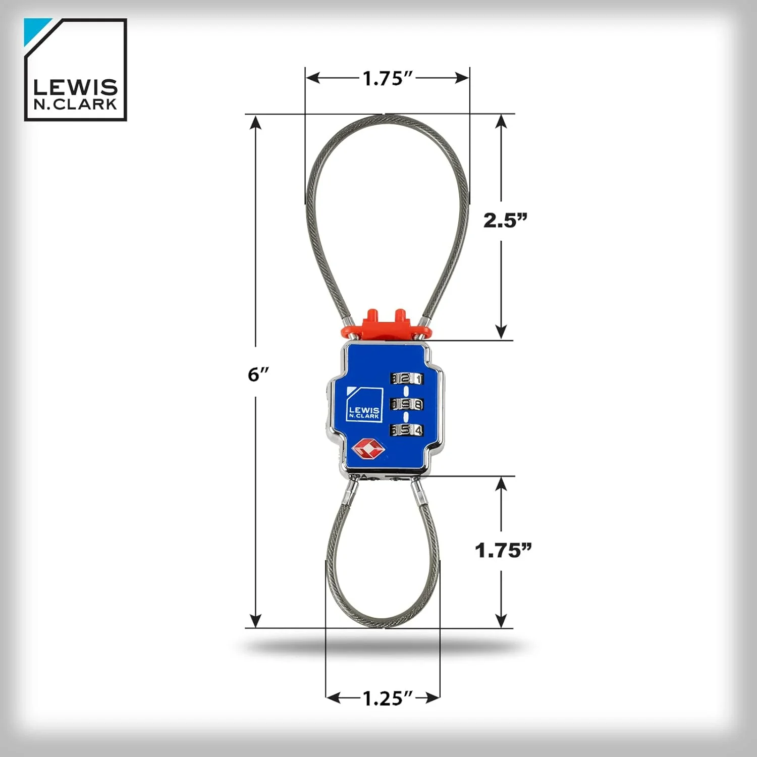 قفل امنیتی سه گانه لوییس ان کلارک، آبی، 1 عدد، قفل چمدان TSA با امنیت سه گانه برای چمدان، ساک دستی، کیف لپ تاپ، تنظیم ترکیبی برای ایجاد قفل