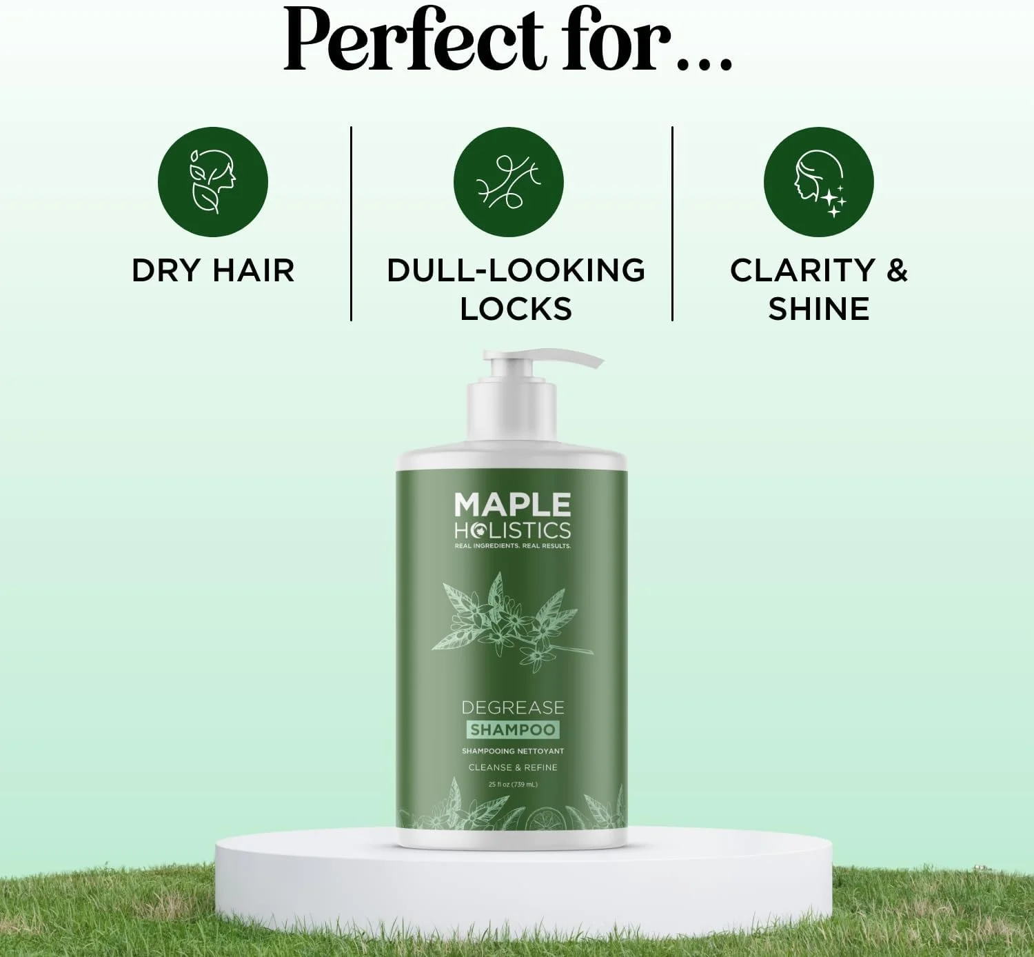 شامپو شفاف کننده برای مو و پوست سر چرب - شامپو پاک کننده عمیق با روغن رزماری - شامپو ضد چربی برای مو و پوست سر چرب - وگان، بدون سولفات و پارابن (739 میلی لیتر)