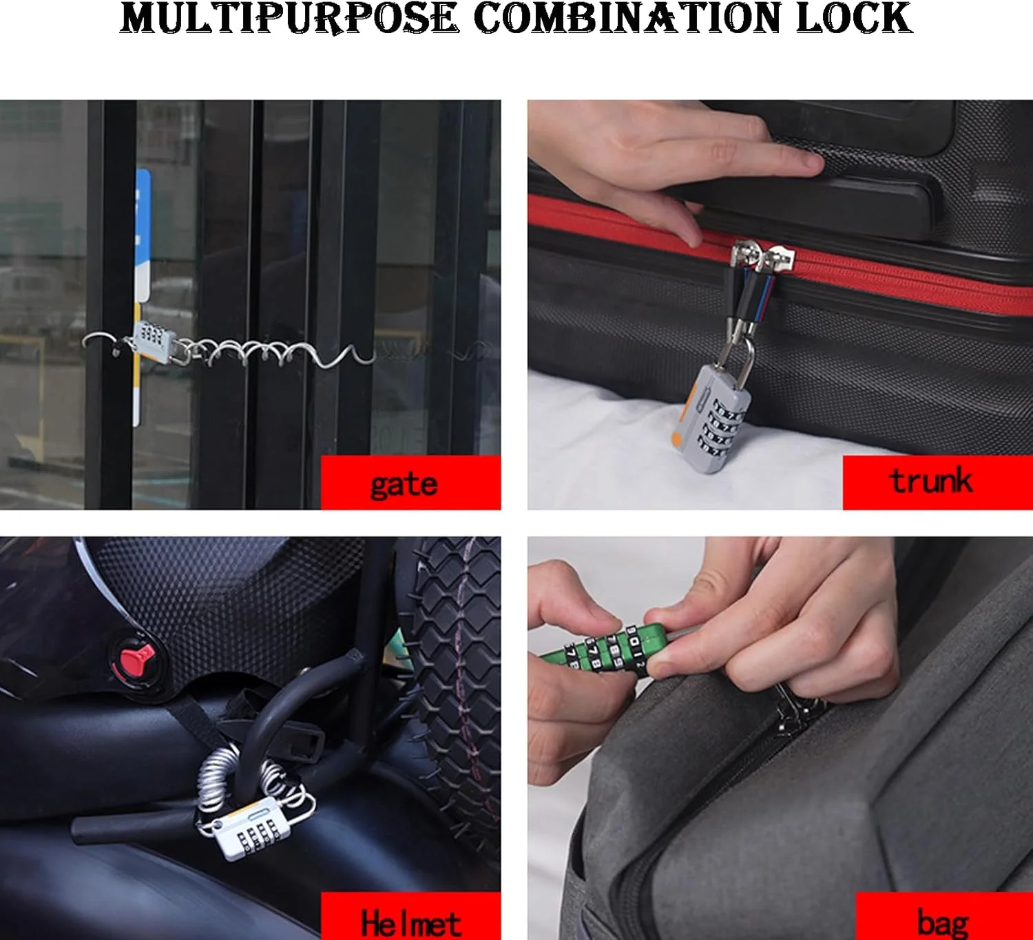 قفل ترکیبی 2 عددی SWIUKPHE، قفل باشگاه، قفل مسافرتی آلیاژی با رمز ترکیبی برای چمدان، کیف زیپی، کیف دستی، قفل چمدان، قفل دروازه