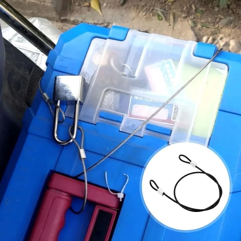 قفل کابل امنیتی 4 عددی، کابل قفل دوچرخه با حلقه دوتایی برای دوچرخه سواری در فضای باز، قفل سیم چمدان، 2mmx20cm