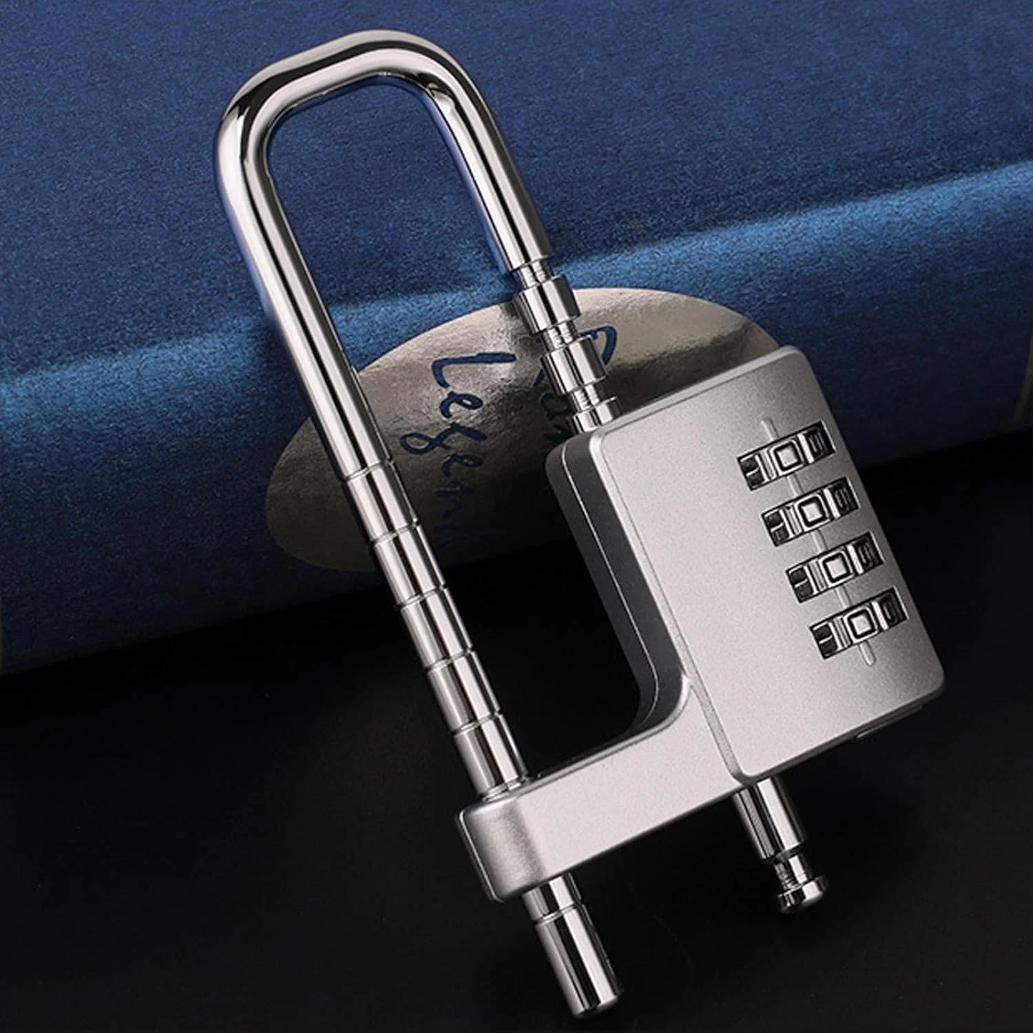 قفل ترکیبی کابینت تزویق، قفل رمزی 4 رقمی با حلقه بلند قابل تنظیم، قفل های کشویی ضد کودک مدل U شکل برای دستگیره کمد و کشو
