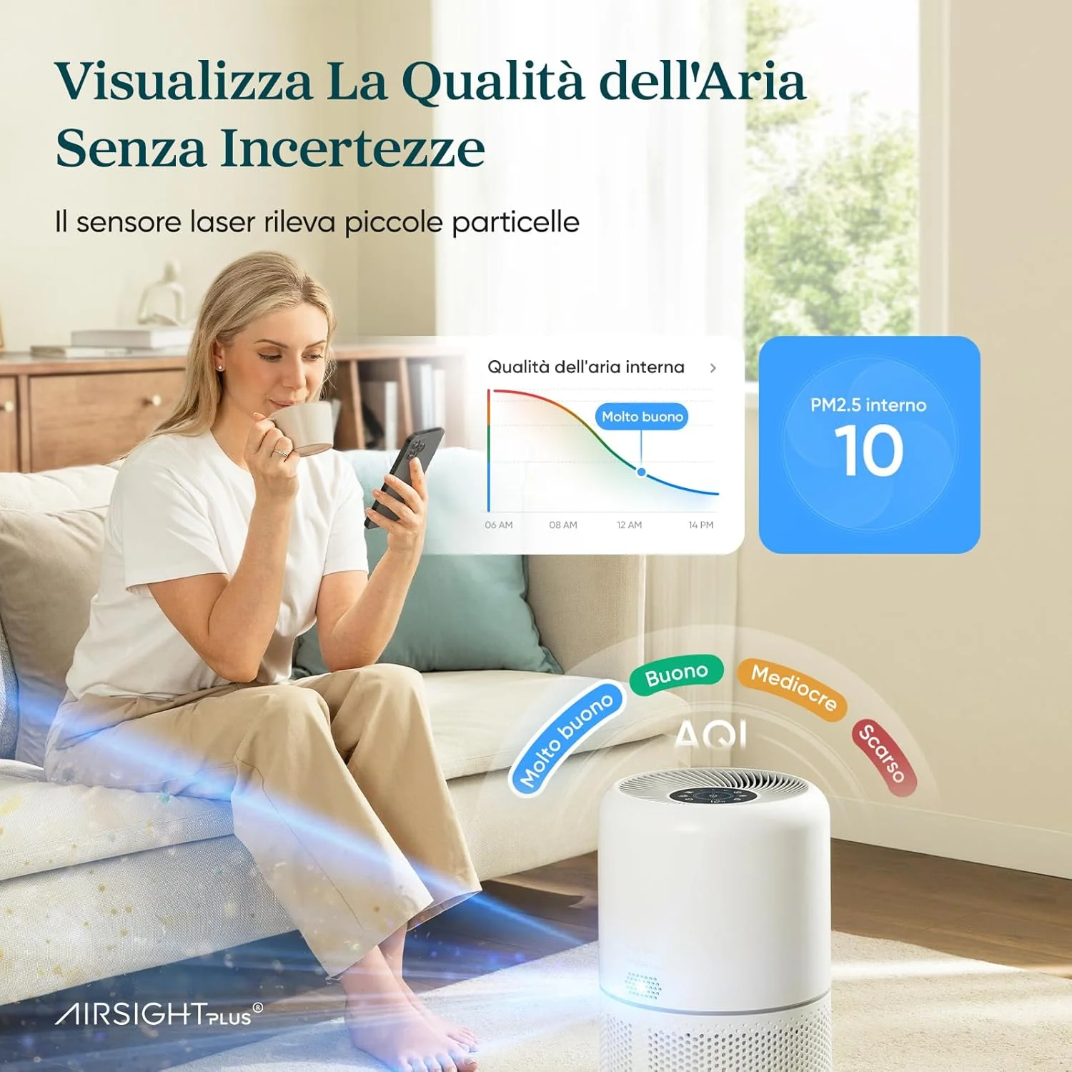 دستگاه تصفیه هوای LEVOIT برای آلرژی و ذرات PM2.5، فیلتر HEPA، کیفیت هوا، مقابله با 99.97% از کنهها، گرده، بوها، کپک، CADR 240 m³/h، 50 m²، 22 dB، حالت خواب و خودکار دستگاه تصفیه هوای LEVOIT برای آلرژی و ذرات PM2.5، فیلتر HEPA، کیفیت هوا، مقابله با 99.97% از کنهها، گرده، بوها، کپک، CADR 240 m³/h، 50 m²، 22 dB، حالت خواب و خودکار