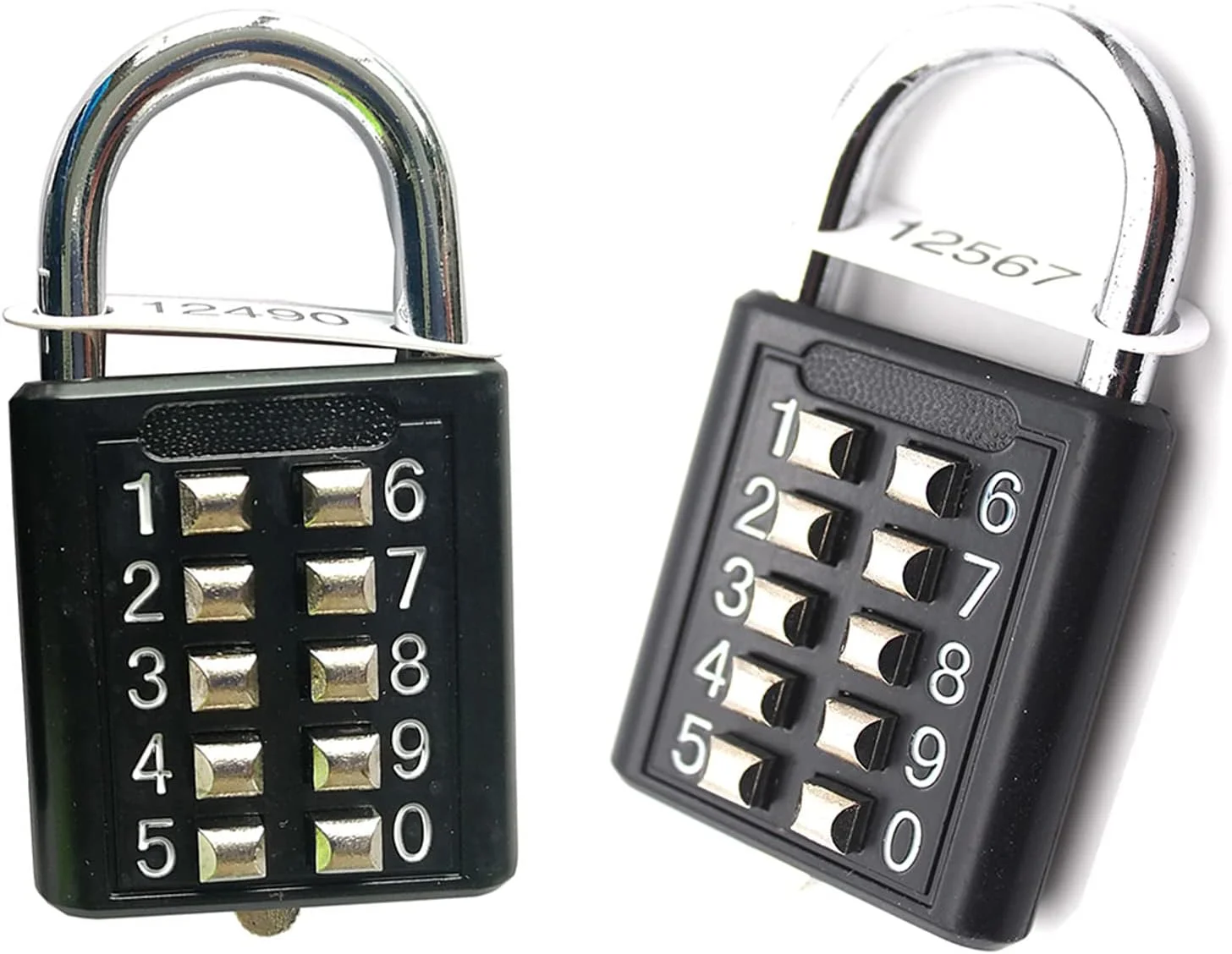 قفل رمزدار Zeng - قفل ترکیبی دکمه ای، قفل دیجیتال امنیتی ترکیبی دکمه ای، برای باشگاه یا کمدهای ورزشی، کیف، جعبه ابزار، حصار، کابینت قفل دار (مشکی 2 عددی)