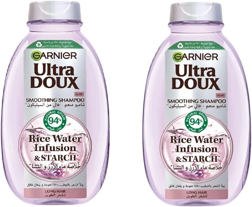 شامپو آلترا دوکس گارنیه حاوی آب برنج و نشاسته، 400 میلی لیتر + شامپو 400 میلی لیتر