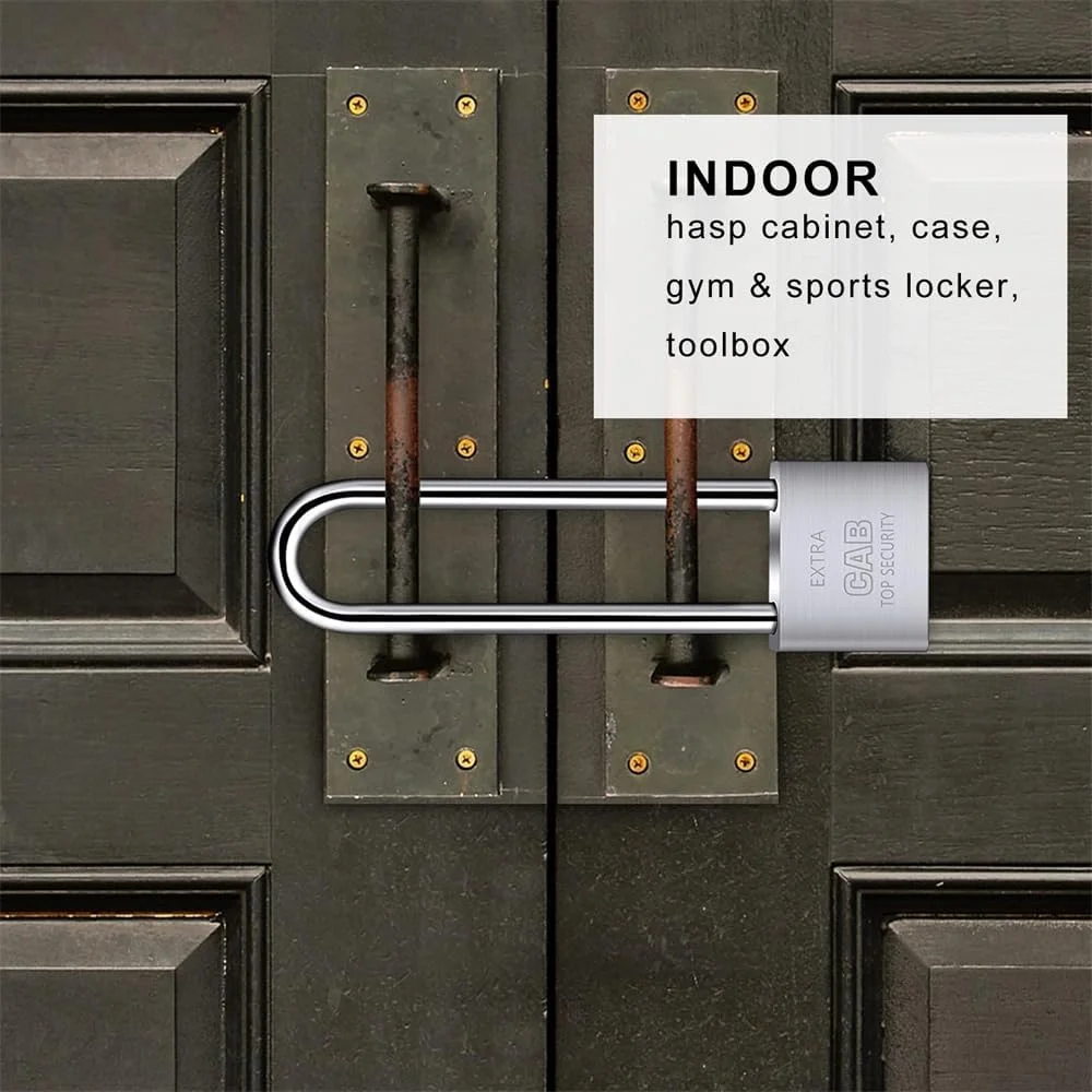 قفل آویز بلند YARDHOBI، قفل های کلید دار سنگین، گردن بلند، قفل ضد آب فولادی ایمن در فضای باز، برای سوله، باشگاه، کمد، حصار، گاراژ (6.4 اینچ)