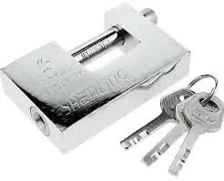 قفل آویز سنگین عباسعلی با 3 کلید - قفل یکپارچه فولاد سخت کاری شده - حلقه ضخیم - محافظت از گاراژها، کانتینرها، سوله ها، کرکره ها، کمدهای قفل دار، دروازه ها (100 میلی متر)