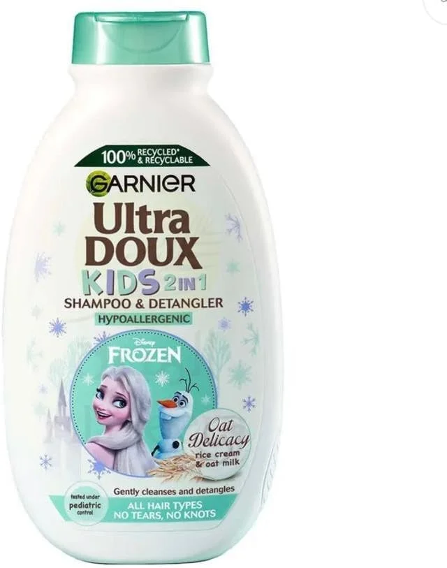 شامپو و نرم کننده موی سر 2 در 1 کودکانه گارنیه Ultra Doux با عصاره جو دوسر، 400 میلی لیتر