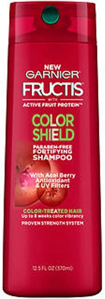 شامپو محافظ رنگ مو گارنیه Fructis، شامپو تقویت کننده برای موهای رنگ شده، مناسب برای انواع و سایه های مو، وگان و بدون پارابن، 370 میلی لیتر (بسته بندی ممکن است متفاوت باشد)
