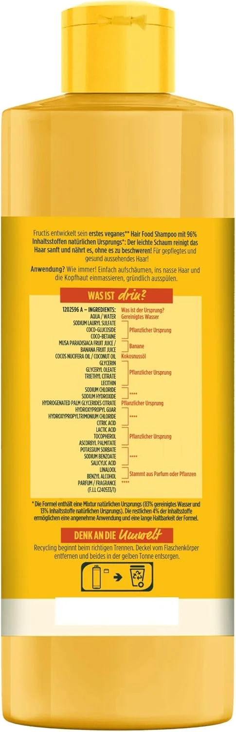 شامپو مغذی مو گارنیه با فرمول وگان موز برای موهای خشک Hair Food Fructis ۴۰۰ میلی لیتر شامپو مغذی مو گارنیه با فرمول وگان موز برای موهای خشک Hair Food Fructis ۴۰۰ میلی لیتر