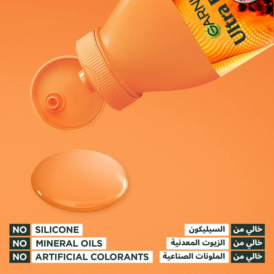 شامپو ترمیم کننده مو پاپایا Garnier Ultra Doux Hair Food مناسب موهای آسیب دیده 350 میلی لیتر