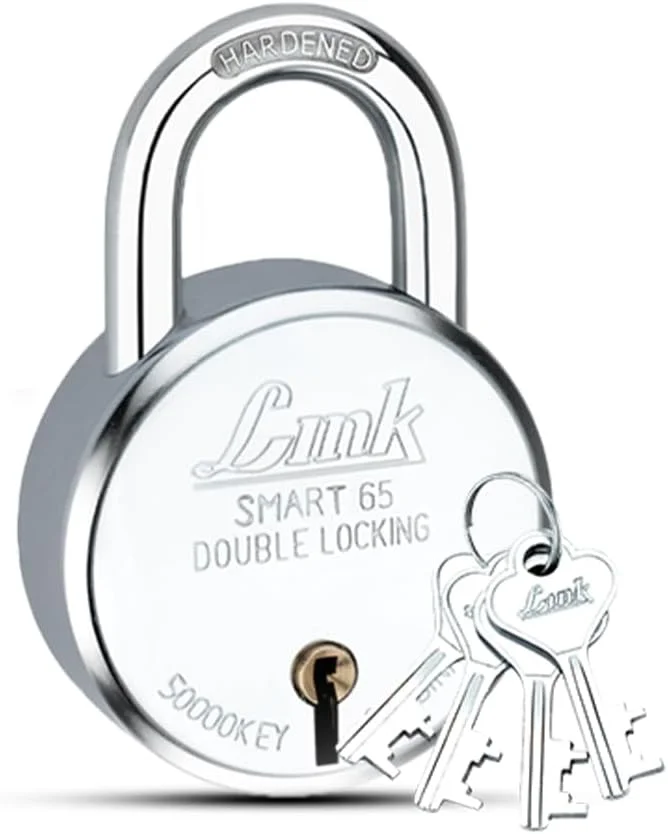 قفل گرد هوشمند لینک 65 میلی متری | 7 زبانه | قفل دوبل | حلقه سخت کاری شده | 50000 ترکیب کلید (نقره ای)