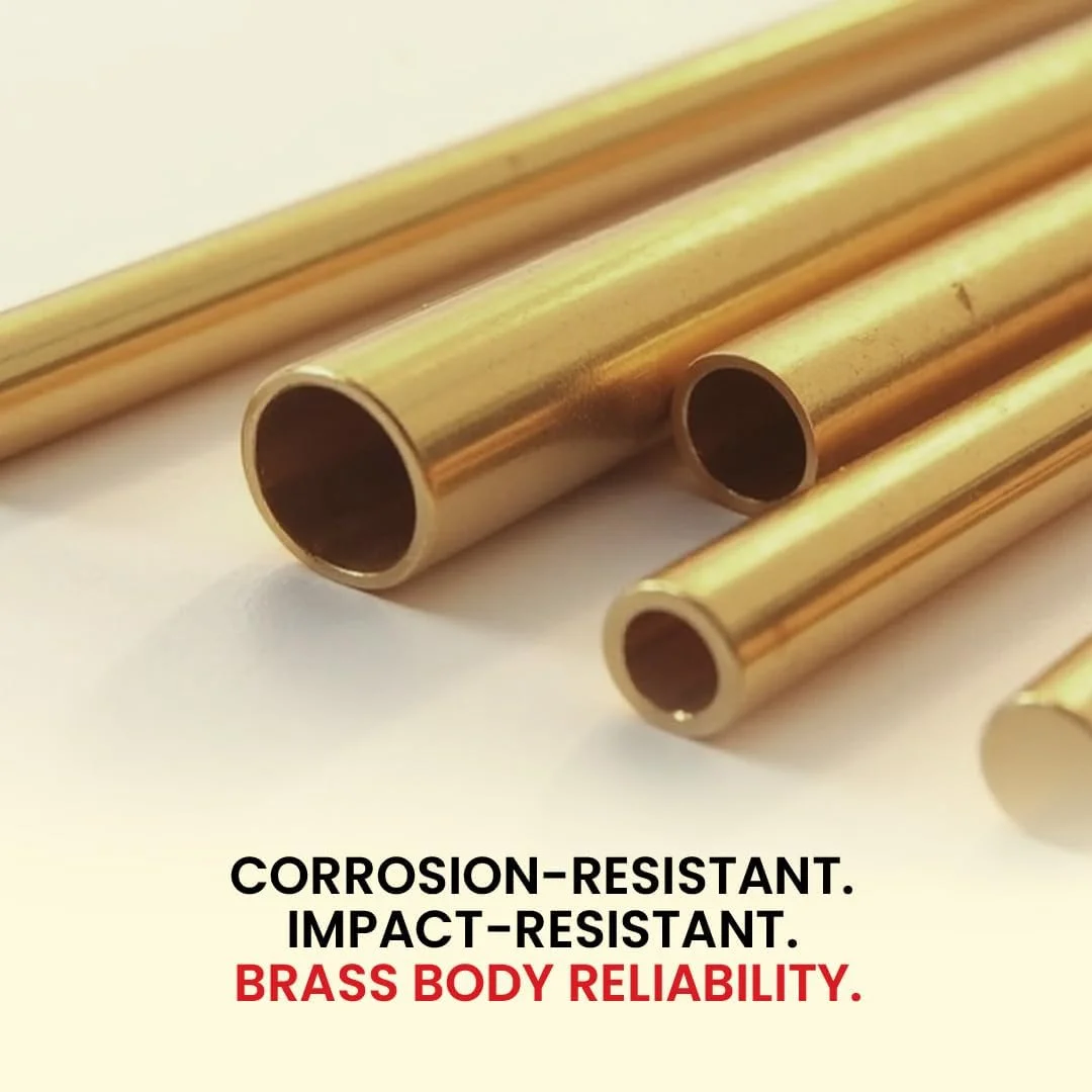 قفل آویز برنجی گرد 65 میلی متری Link 8 اهرمی | حلقه سخت کاری شده | قفل دوبل | قفل درب منزل با روکش برنجی به همراه 4 کلید برنجی | ساخت هند | (طلایی، بسته 2 عددی)