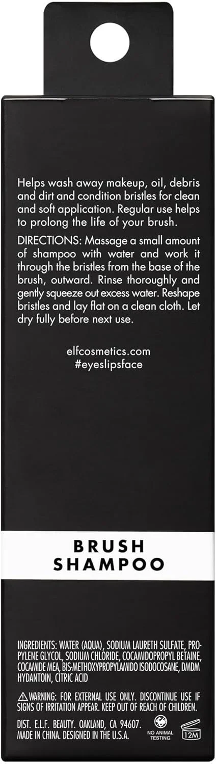شامپو برس آرایشی ای.ال.اف، شستشوی آلودگی، مواد آرایشی، چربی و ذرات زائد و نرم کننده موهای برس، ساخته شده برای استفاده روزانه، وگان و بدون تست حیوانی، 120 میلی لیتر