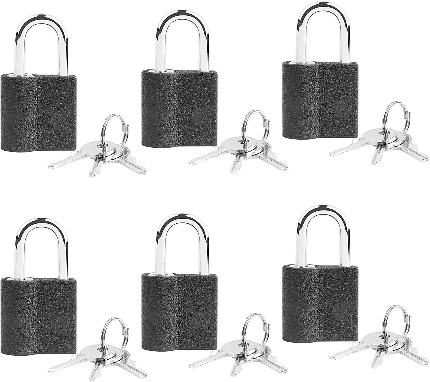 قفل های جامد اکسفور با کلید، بسته 6 عددی، قفل های کوچک 25 میلی متری ضد آب با کلید، قفل چمدان مشابه برای کیف های مسافرتی، کابینت ها، کمد باشگاه مدرسه، جعبه ابزار