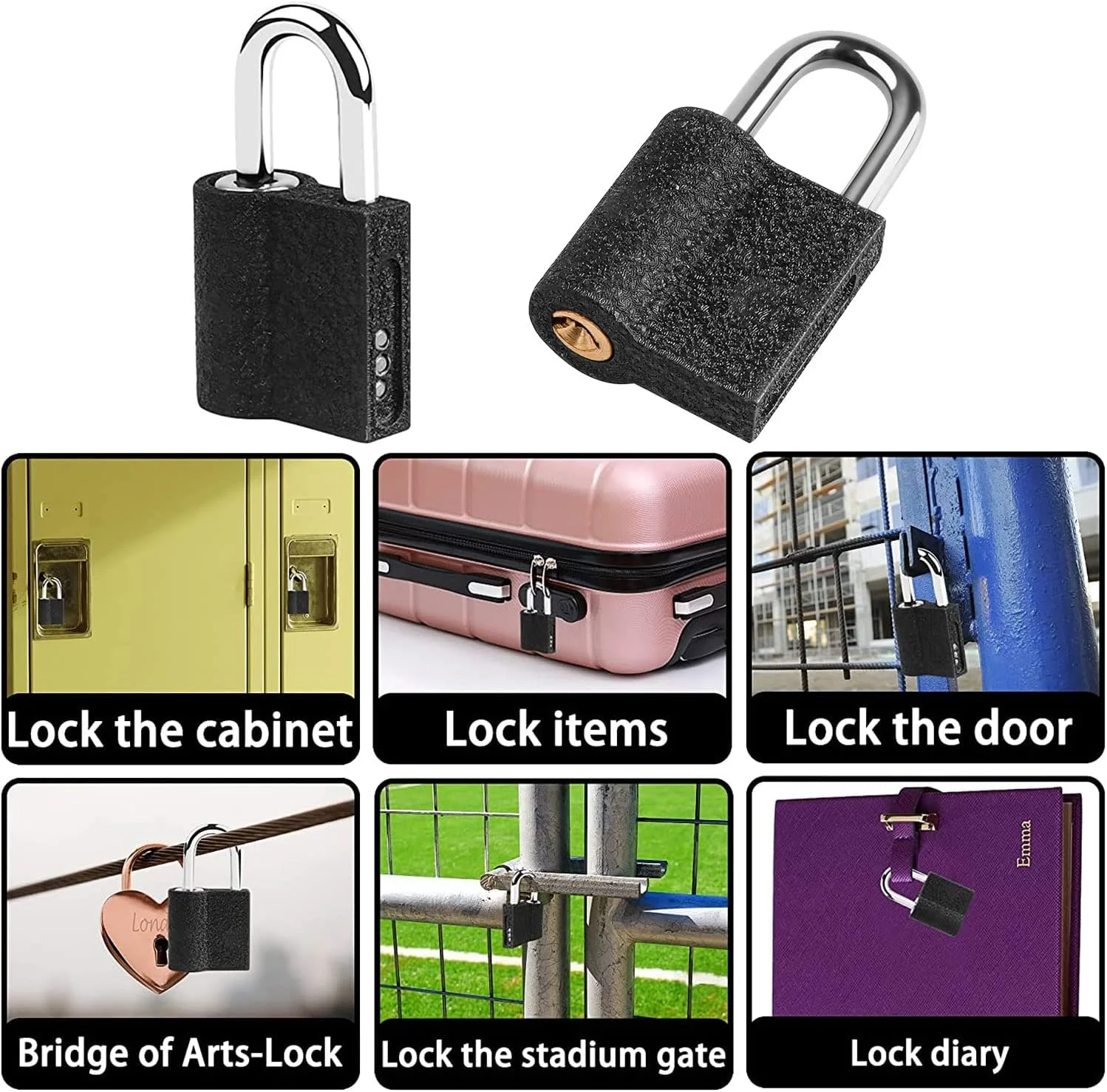 قفل های جامد اکسفور با کلید، بسته 6 عددی، قفل های کوچک 25 میلی متری ضد آب با کلید، قفل چمدان مشابه برای کیف های مسافرتی، کابینت ها، کمد باشگاه مدرسه، جعبه ابزار
