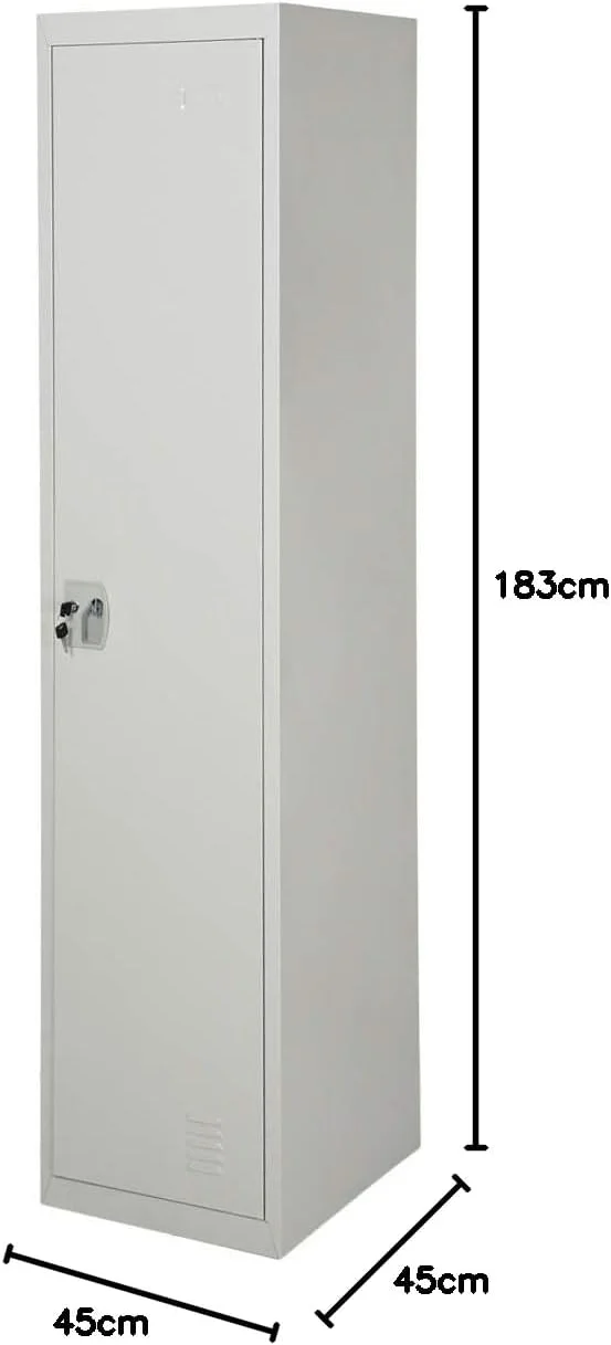 کابینت فلزی تک درب Galaxy Design با دستگیره پلاستیکی، رنگ خاکستری، ابعاد (طول x عرض x ارتفاع) 45 x 45 x 185 سانتی متر، مدل - GDF-1T