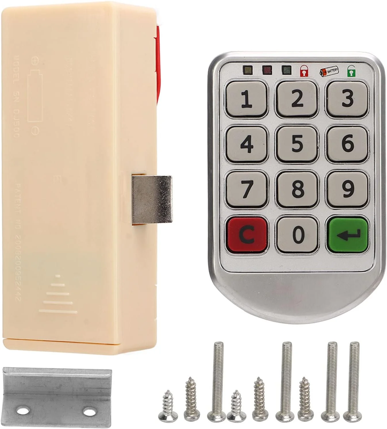 قفل کابینت GZDtdsd، قفل رمزدار الکترونیکی کابینت، قفل کشوی رمزدار بدون کلید آلیاژ روی، پشتیبانی از طراحی رمز مجازی، عملکرد هشدار ولتاژ پایین برای کمد لباس اداری منزل