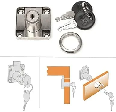 قفل کابینت FHT، 4 عدد، قفل کشو میز، قفل کمد آلیاژ روی، قفل سخت افزاری درب کمد مبلمان