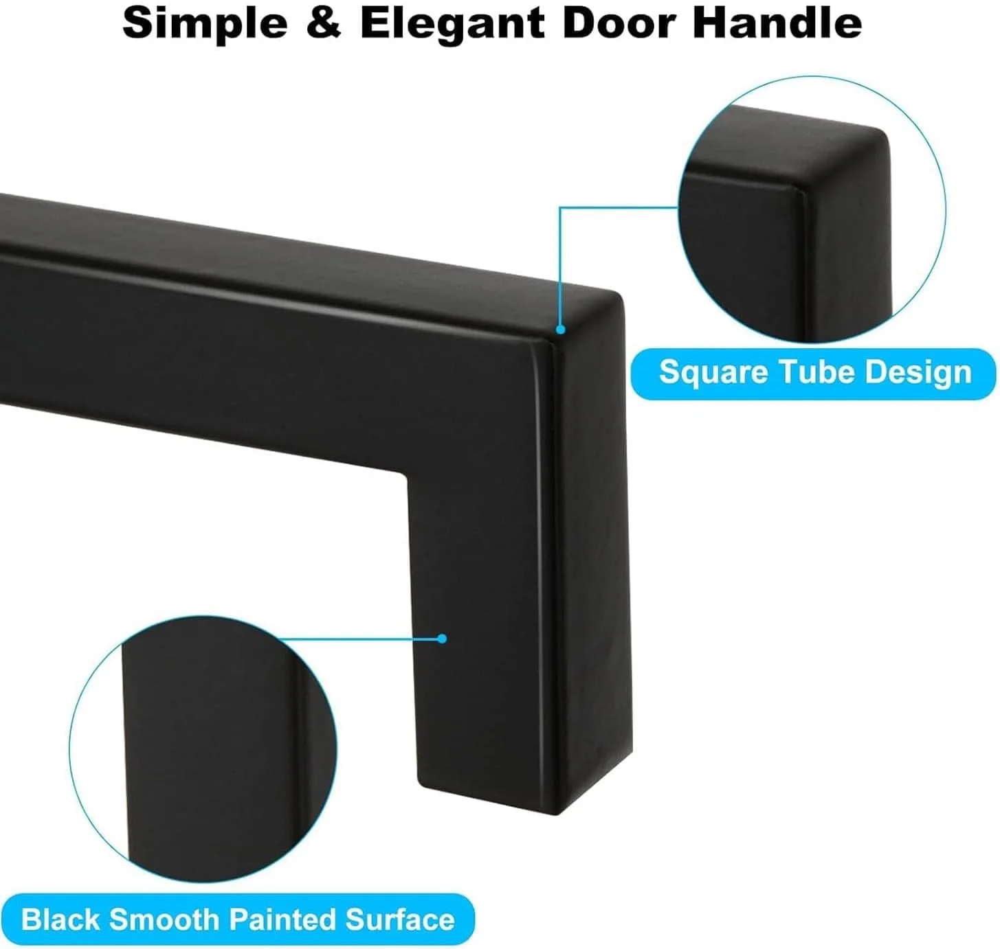 دستگیره کابینت Aputue، 3 عدد مشکی، دستگیره مربعی با سوراخ 128، دستگیره کشو استیل ضد زنگ، سخت افزار مدرن برای کمد آشپزخانه و حمام، نصب آسان دستگیره کابینت مشکی