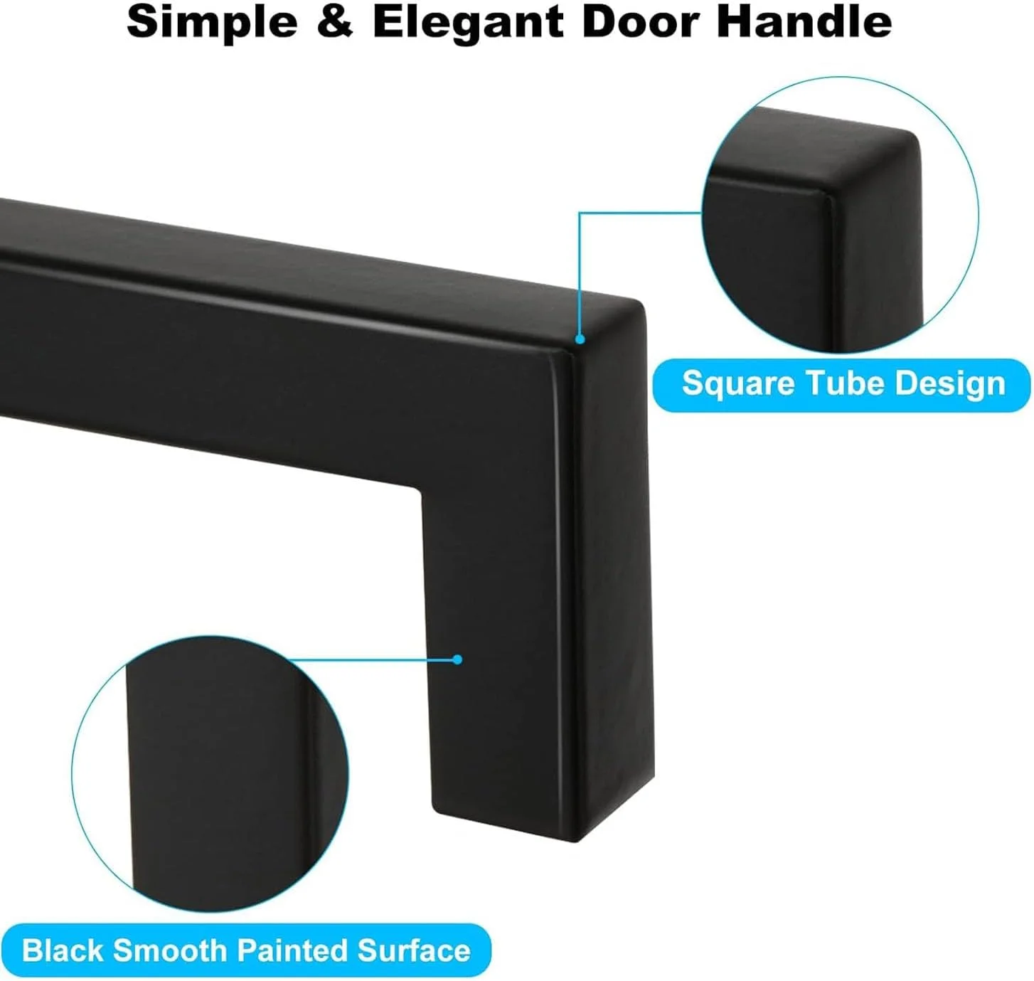 دستگیره کابینت Aputue، دستگیره کابینت مشکی برای کمد لباس آشپزخانه و حمام، 3 عدد دستگیره مربعی مشکی 12.8 سانتی متری، نصب آسان دستگیره کشو سخت افزار مدرن استیل ضد زنگ