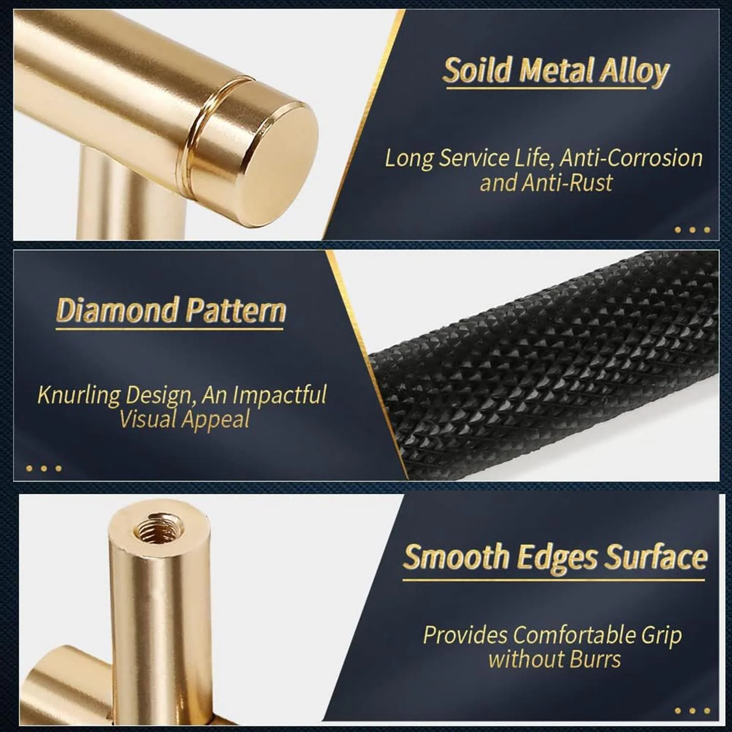 دستگیره کابینت Aputue، بسته 10 عددی دستگیره های آجدار کابینت، دستگیره کشو آشپزخانه، دستگیره فلزی کمد، دستگیره کابینت برای کشو کمد لباس، دستگیره کابینت بلند 128 میلی متری