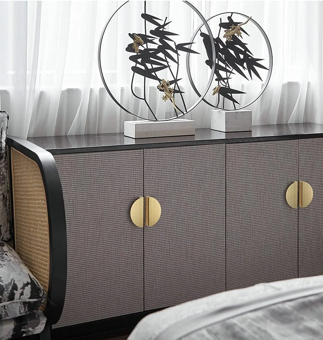 دستگیره کابینت نیم دایره طلایی مات AOBITE، بسته 2 عددی، دستگیره کشو کمد، سخت افزار کشو میز آرایش، دستگیره کابینت آشپزخانه (کوچک، بسته 2 عددی، طلایی مات)