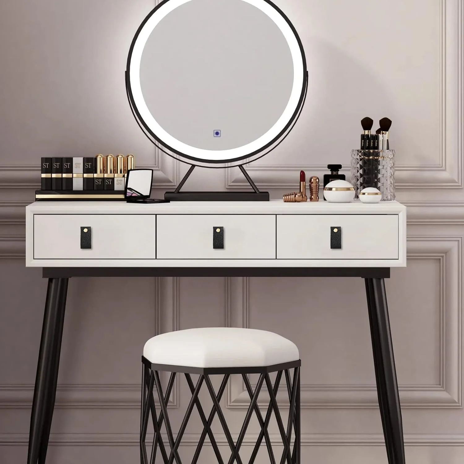 دستگیره چرمی کشو ANJUU، 12 عدد دستگیره چرمی، دستگیره های چرمی دست ساز سخت افزار کابینت دستگیره کشو برای درب های کشو کابینت کمد (مشکی)