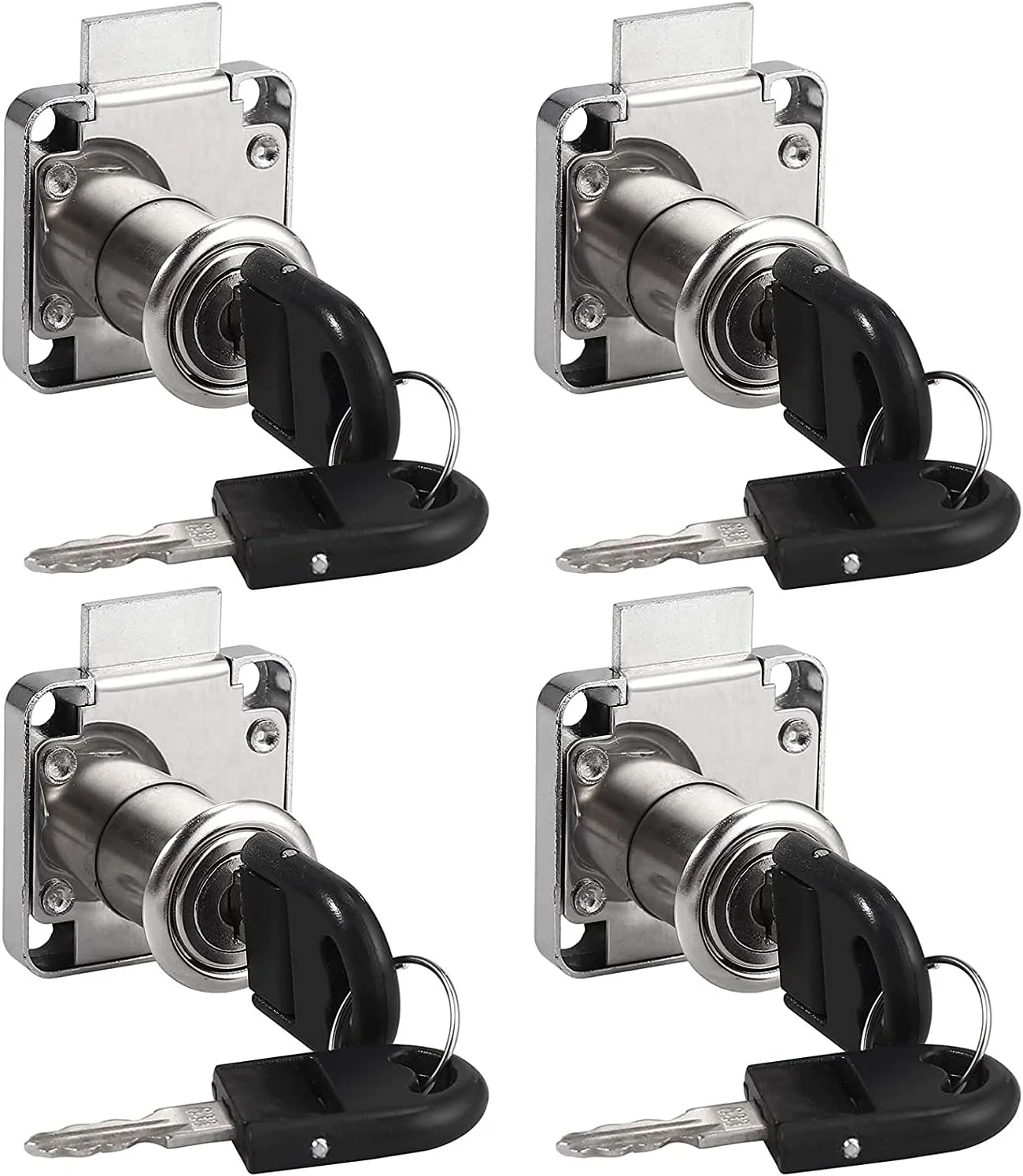 قفل کابینت Robustline، 4 عددی، قفل کشو میز، قفل کمد، قفل سخت افزاری درب کمد مبلمان آلیاژ روی با 8 کلید