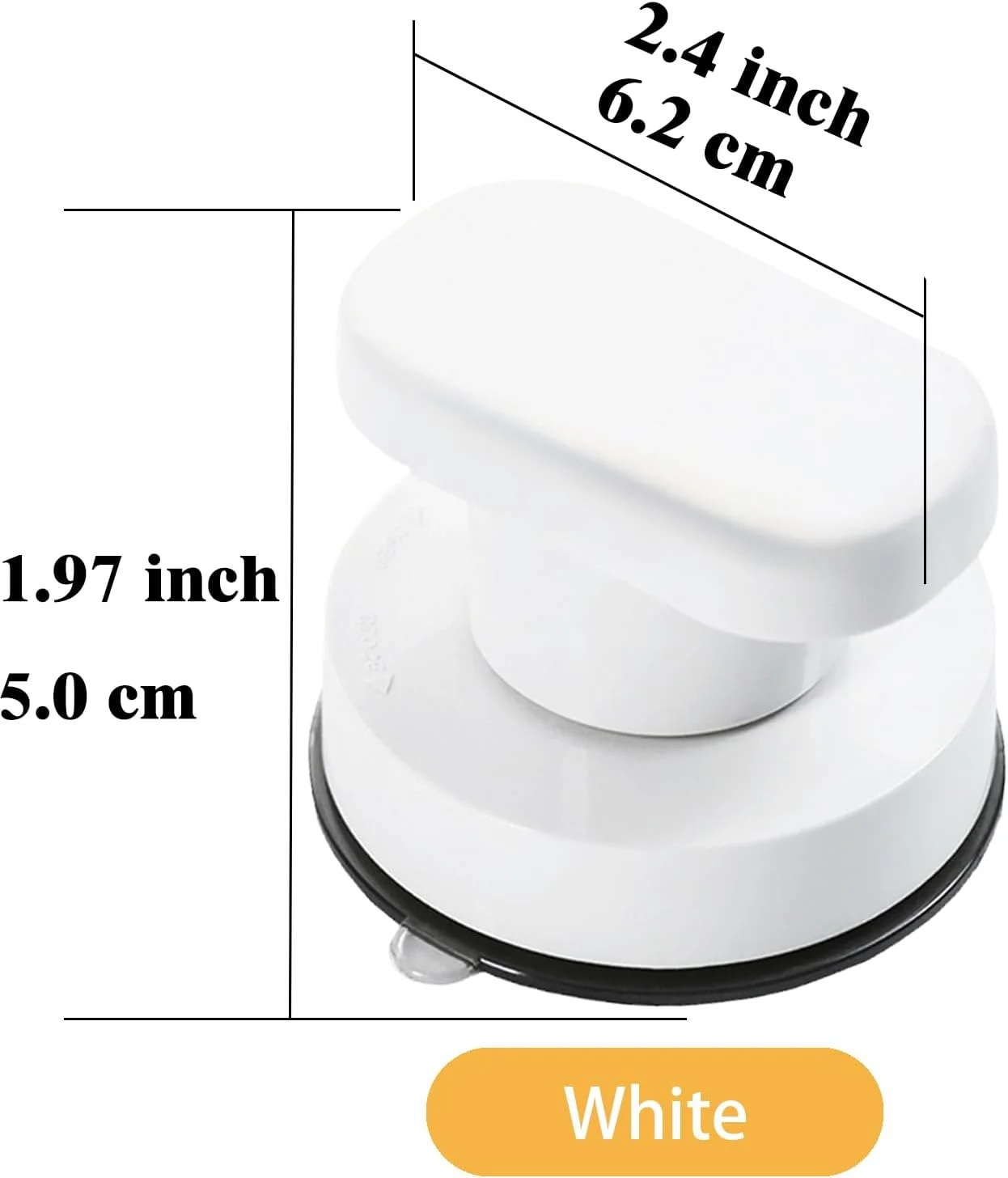 CCKHDD 2 عدد دستگیره درب شیشه ای آینه ای مکنده قوی، دستگیره درب کشویی حمام مکنده خلاء فوق العاده برای درب، پنجره، کابینت، توالت، کنترل مبلمان دستگیره (سفید)