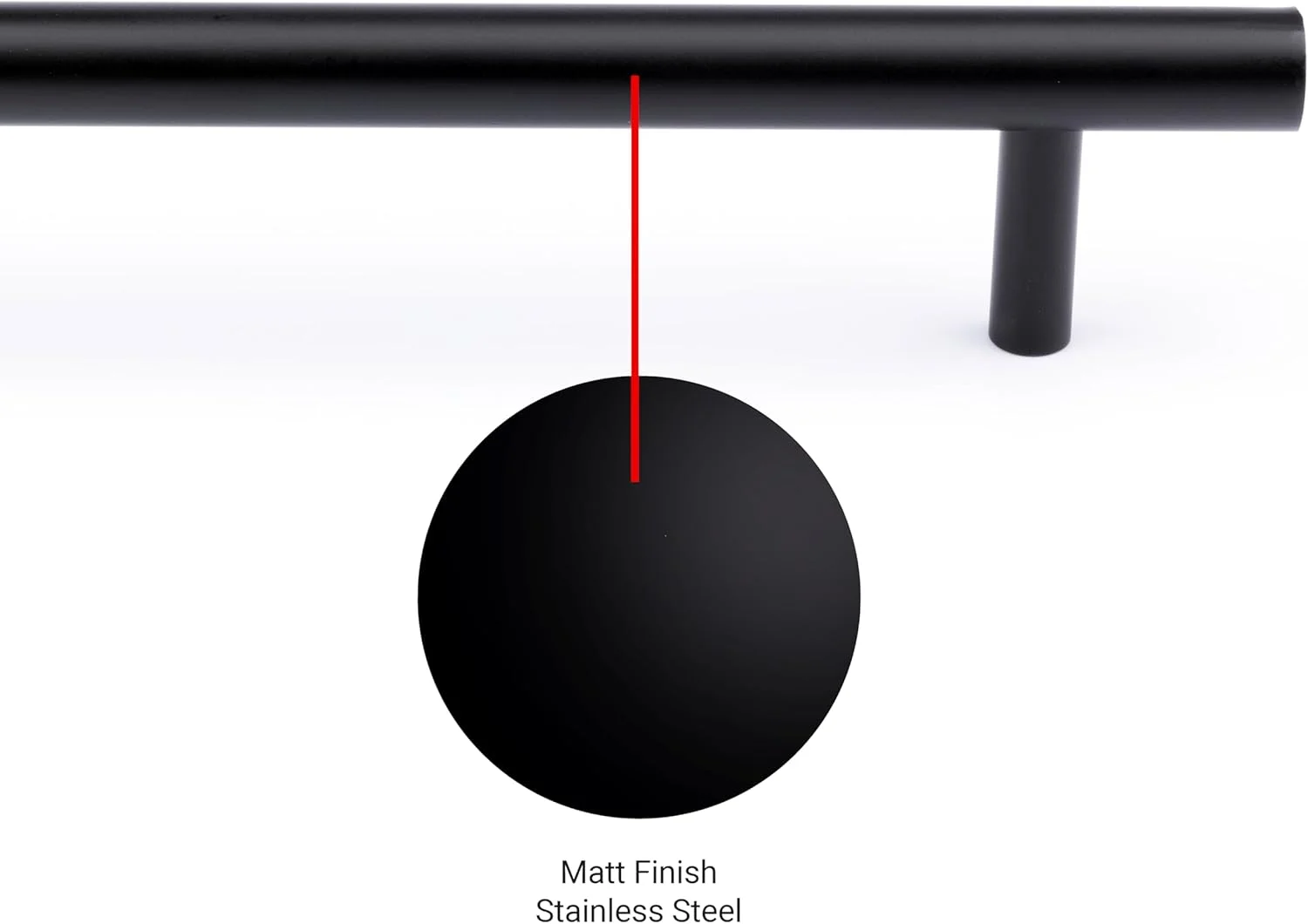 دستگیره کشویی استیل ضد زنگ ممتاز Cincinno Stellarum – مناسب منزل و محل کار، محافظت در برابر اشعه UV، تست شده با اسپری نمک (مشکی مات، 200x12x32 میلی متر)