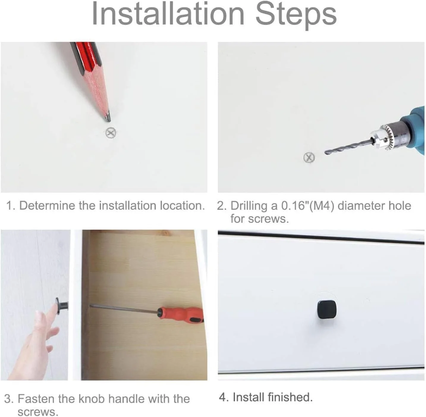 دستگیره کشویی Aputue، ست 10 عددی سخت افزار کابینت مشکی با دستگیره های مربعی، دستگیره های مدرن مشکی مات کابینت آشپزخانه برای کشوها و درهای کمد، برای اتاق خواب و حمام