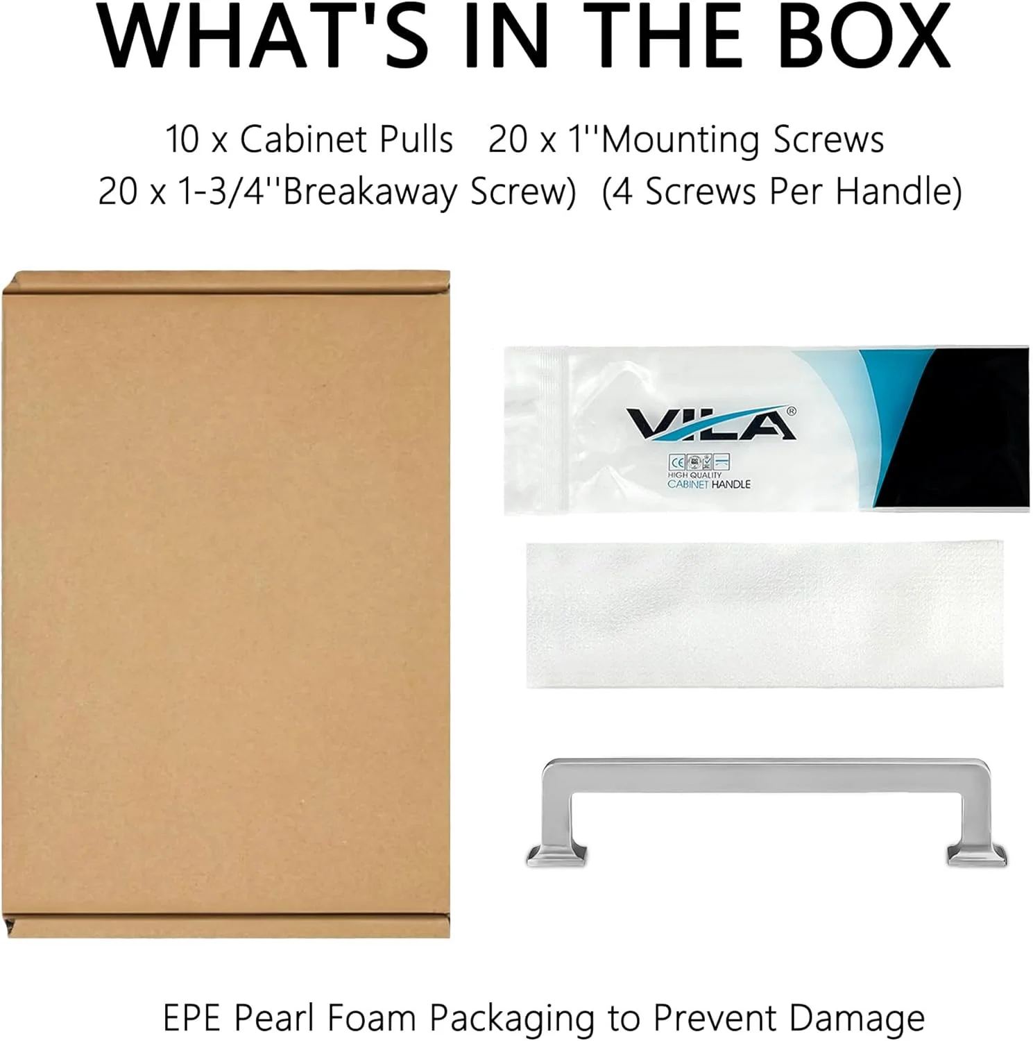 ویلا، بسته 10 عددی دستگیره کابینت مربع نیکل ساتن برس خورده 3-3/4 اینچی، دستگیره کشو، سخت افزار کابینت آشپزخانه، دستگیره کابینت، دستگیره کشو کمد