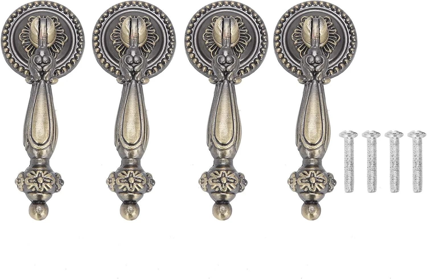 4 عدد دستگیره برنزی تک سوراخه تزئینی به همراه پیچ های نصب